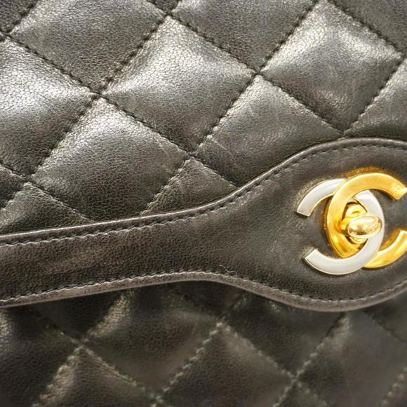 Chanel Shoulder Bag Matelasse Paris Limited W Flap Chain Lambskin Black Gold ... - Picture 14 of 15